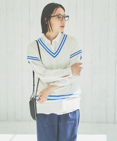 coen（コーエン）の「サラコVネックチルデンベスト（ベスト・レディース・ホワイト/ベージュ・L/M）」の18枚目の写真