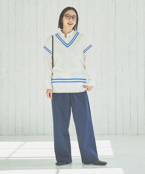 coen（コーエン）の「サラコVネックチルデンベスト（ベスト・レディース・ホワイト/ベージュ・L/M）」の20枚目の写真