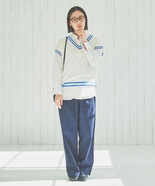 coen（コーエン）の「サラコVネックチルデンベスト（ベスト・レディース・ホワイト/ベージュ・L/M）」の21枚目の写真