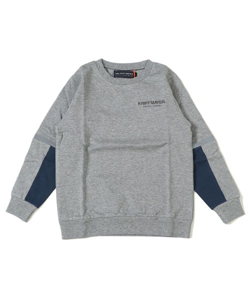 KRIFF MAYER Kid's Collection(クリフメイヤーキッズコレクション)の「袖切替クルー(スウェット・キッズ・ラベンダー/ネイビー/グレー/セージグリーン・120/130/140/150/160/170)」の2枚目の写真