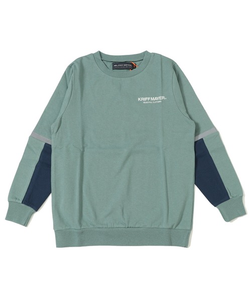 KRIFF MAYER Kid's Collection(クリフメイヤーキッズコレクション)の「袖切替クルー(スウェット・キッズ・ラベンダー/ネイビー/グレー/セージグリーン・120/130/140/150/160/170)」の3枚目の写真