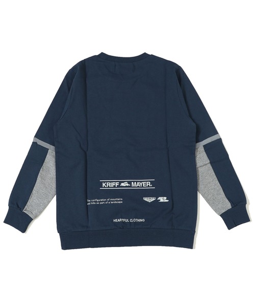 KRIFF MAYER Kid's Collection(クリフメイヤーキッズコレクション)の「袖切替クルー(スウェット・キッズ・ラベンダー/ネイビー/グレー/セージグリーン・120/130/140/150/160/170)」の7枚目の写真