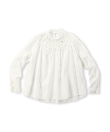 藍インドカディのリボンレースブラウス(シャツ/ブラウス)|45R