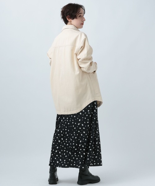 BAYFLOW（ベイフロー）の「BIGデニムシャツジャケット（デニムジャケット・レディース・アイボリー/インディゴブルー・FREE）」の9枚目の写真