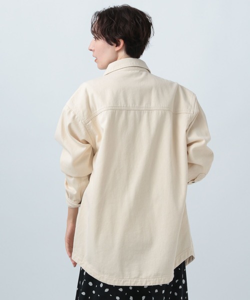 BAYFLOW（ベイフロー）の「BIGデニムシャツジャケット（デニムジャケット・レディース・アイボリー/インディゴブルー・FREE）」の12枚目の写真