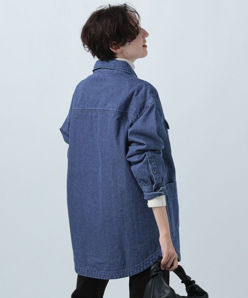 BAYFLOW（ベイフロー）の「BIGデニムシャツジャケット（デニムジャケット・レディース・アイボリー/インディゴブルー・FREE）」の16枚目の写真