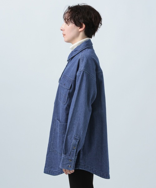 BAYFLOW（ベイフロー）の「BIGデニムシャツジャケット（デニムジャケット・レディース・アイボリー/インディゴブルー・FREE）」の18枚目の写真