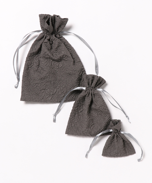 IAMUSE（アイアミューズ）の「ふくれジャガード巾着ポーチ3サイズセット R0387【IAMUSE】（ポーチ・レディース・グリーン系/ピンク系1/グレー系1/ホワイト系1/パープル系・FREE）」の22枚目の写真