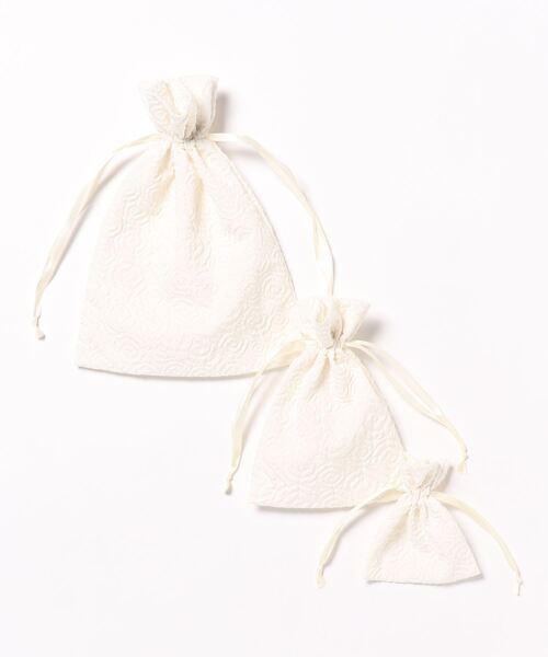 ふくれジャガード巾着ポーチ3サイズセット R0387【IAMUSE】（ポーチ