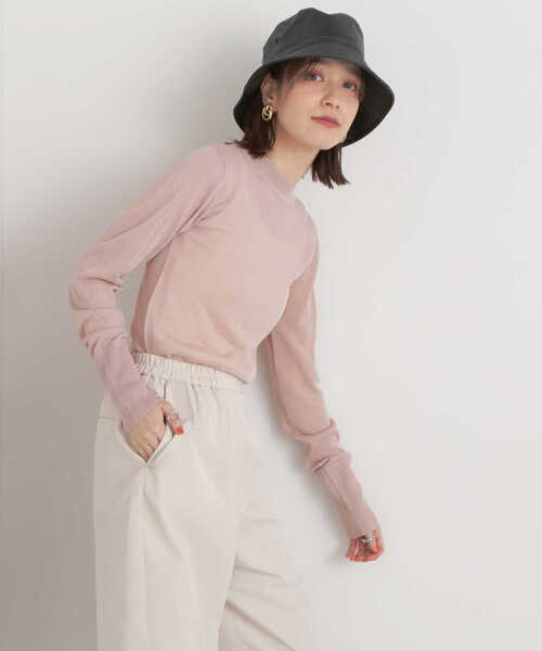 N.(N. Natural Beauty Basic)(エヌエヌナチュラルビューティーベーシック)の「◆シアーシャインニット(ニット/セーター・レディース・ブルー/ピンクベージュ/オレンジ・MEDIUM)」の17枚目の写真