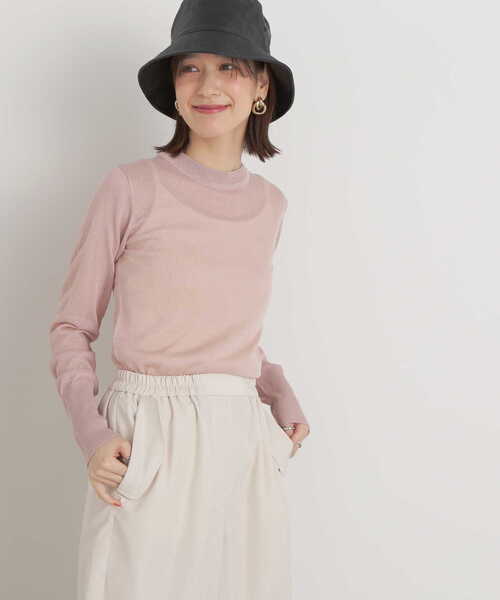 N.(N. Natural Beauty Basic)(エヌエヌナチュラルビューティーベーシック)の「◆シアーシャインニット(ニット/セーター・レディース・ブルー/ピンクベージュ/オレンジ・MEDIUM)」の22枚目の写真