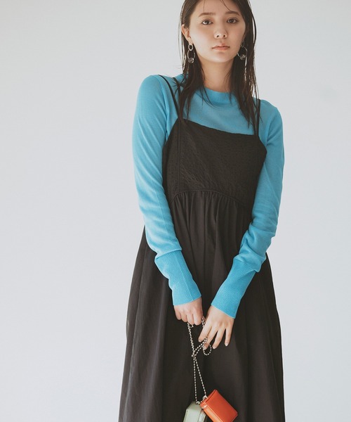 N.(N. Natural Beauty Basic)(エヌエヌナチュラルビューティーベーシック)の「◆シアーシャインニット(ニット/セーター・レディース・ブルー/ピンクベージュ/オレンジ・MEDIUM)」の2枚目の写真