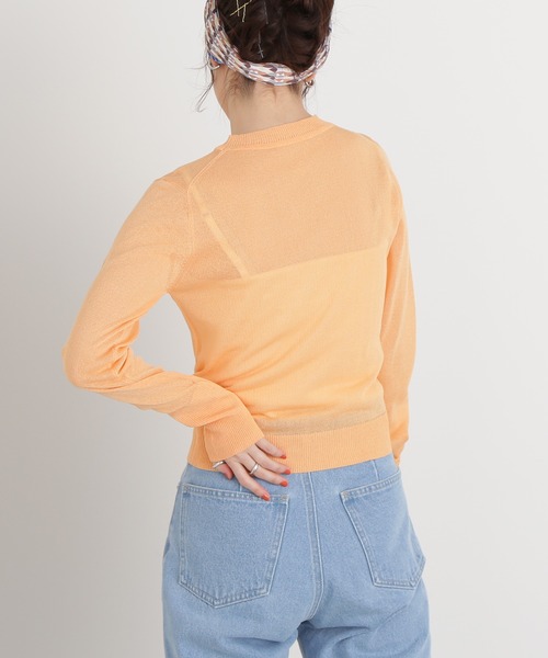 N.(N. Natural Beauty Basic)(エヌエヌナチュラルビューティーベーシック)の「◆シアーシャインニット(ニット/セーター・レディース・ブルー/ピンクベージュ/オレンジ・MEDIUM)」の12枚目の写真