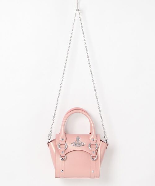 Vivienne Westwood（ヴィヴィアンウエストウッド）の「42010085-L003H-PFBETTY MINI HANDBAG WITH CHAIN（ハンドバッグ・レディース・グリーン/ピンク・FREE）」の2枚目の写真