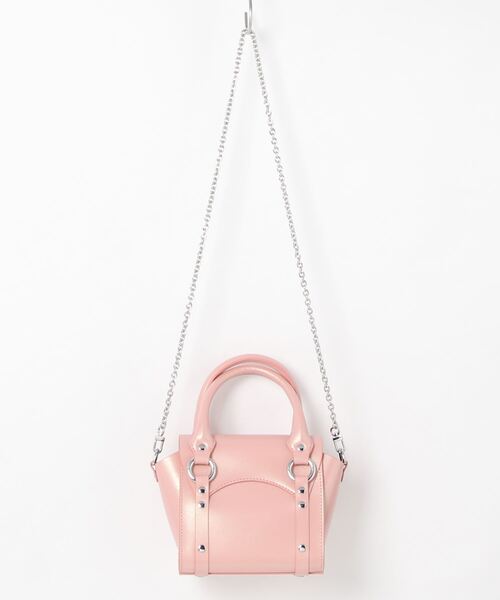 Vivienne Westwood（ヴィヴィアンウエストウッド）の「42010085-L003H-PFBETTY MINI HANDBAG WITH CHAIN（ハンドバッグ・レディース・グリーン/ピンク・FREE）」の4枚目の写真