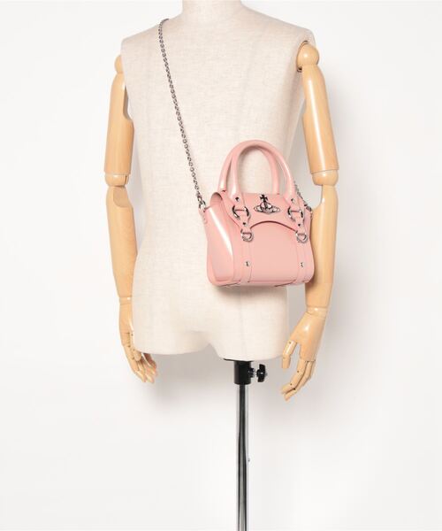 Vivienne Westwood（ヴィヴィアンウエストウッド）の「42010085-L003H-PFBETTY MINI HANDBAG WITH CHAIN（ハンドバッグ・レディース・グリーン/ピンク・FREE）」の5枚目の写真