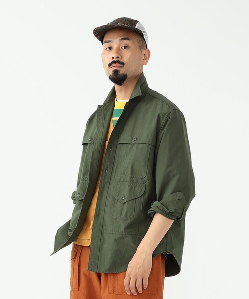 BEAMS PLUS（ビームスプラス）の「BEAMS PLUS / ストレッチ ナイロン リップストップ アドベンチャー シャツ（シャツ/ブラウス・メンズ・オリーブ/サックスブルー/オレンジ・SMALL/MEDIUM/LARGE/X-LARGE）」の8枚目の写真