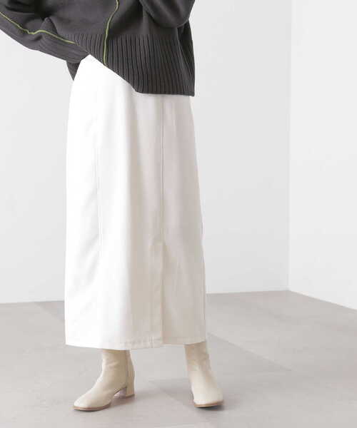 N.（N. Natural Beauty Basic）（エヌエヌナチュラルビューティーベーシック）の「サイドスリットロングスカート（スカート・レディース・オフホワイト/ブラック/イエロー・MEDIUM）」の20枚目の写真