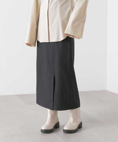 N.（N. Natural Beauty Basic）（エヌエヌナチュラルビューティーベーシック）の「サイドスリットロングスカート（スカート・レディース・オフホワイト/ブラック/イエロー・MEDIUM）」の3枚目の写真