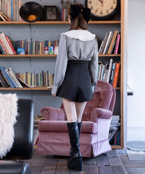 DearMyLoveRose（ディアマイラブローズ）の「スカートライクラップショーパン（その他パンツ・レディース・ブラック×ゴールド/ブラック×シルバー・SMALL/MEDIUM/LARGE/XX-LARGE/X-LARGE）」の5枚目の写真