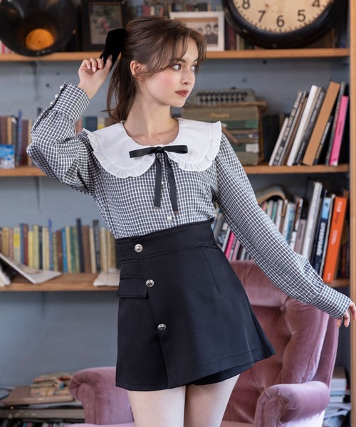 DearMyLoveRose（ディアマイラブローズ）の「スカートライクラップショーパン（その他パンツ・レディース・ブラック×ゴールド/ブラック×シルバー・SMALL/MEDIUM/LARGE/XX-LARGE/X-LARGE）」の6枚目の写真