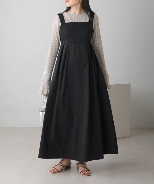 Bab（バブ）の「２WAYストラップジャンパーワンピース（ジャンパースカート・レディース・グレイッシュベージュ/ブラック/ホワイト系その他・M）」の18枚目の写真