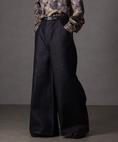 welise(ウェライズ)の「【welise/ウェライズ】13ozハイグレードデニム エレファント袴パンツ(デニムパンツ・メンズ・ライトインディゴブルー/ブラック/オフホワイト/ブラック系その他/インディゴブルー/ブラック系その他2/ケミカルウォッシュ/ダークブラック/ブルー/ベージュ/ダークインディゴブルー・L/M/S)」の9枚目の写真