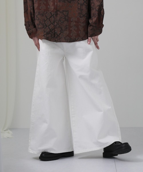 welise(ウェライズ)の「【welise/ウェライズ】13ozハイグレードデニム エレファント袴パンツ(デニムパンツ・メンズ・ライトインディゴブルー/ブラック/オフホワイト/ブラック系その他/インディゴブルー/ブラック系その他2/ケミカルウォッシュ/ダークブラック/ブルー/ベージュ/ダークインディゴブルー・L/M/S)」の22枚目の写真