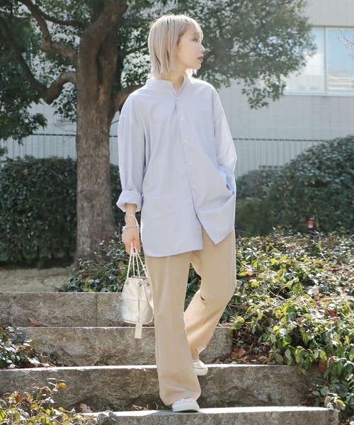 ROOPTOKYO（ループトウキョウ）の「センタープレスフレアパンツ スラックス ワイドレッグ ブーツカット（スラックス・メンズ・ベージュ/サックスブルー/ブラック/オフホワイト・XL/L/M）」の8枚目の写真