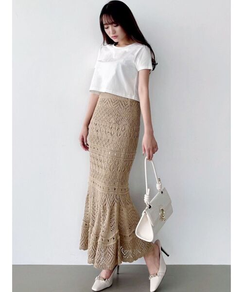 RESEXXY（リゼクシー）の「鈎針マーメイドスカート（スカート・レディース・ブラック/ベージュ/ブルー/アイボリー・FREE）」の21枚目の写真