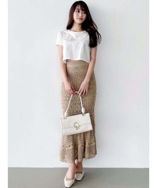 RESEXXY（リゼクシー）の「鈎針マーメイドスカート（スカート・レディース・ブラック/ベージュ/ブルー/アイボリー・FREE）」の5枚目の写真