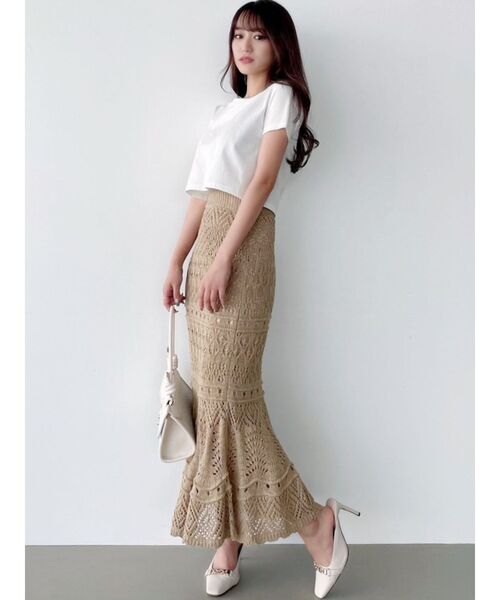 RESEXXY（リゼクシー）の「鈎針マーメイドスカート（スカート・レディース・ブラック/ベージュ/ブルー/アイボリー・FREE）」の17枚目の写真