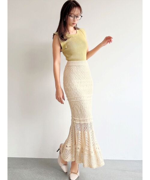 RESEXXY（リゼクシー）の「鈎針マーメイドスカート（スカート・レディース・ブラック/ベージュ/ブルー/アイボリー・FREE）」の22枚目の写真