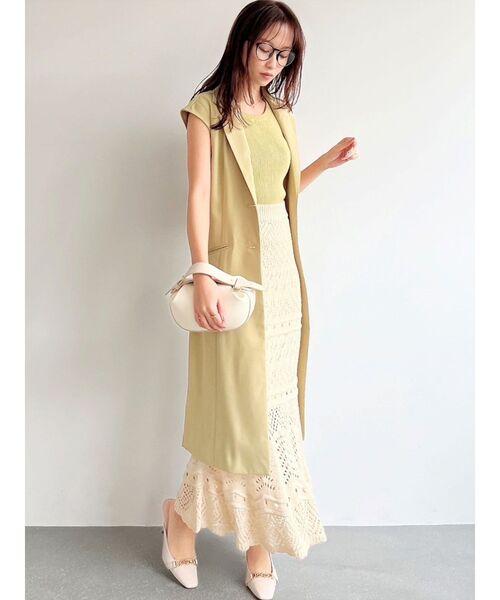 RESEXXY（リゼクシー）の「鈎針マーメイドスカート（スカート・レディース・ブラック/ベージュ/ブルー/アイボリー・FREE）」の6枚目の写真