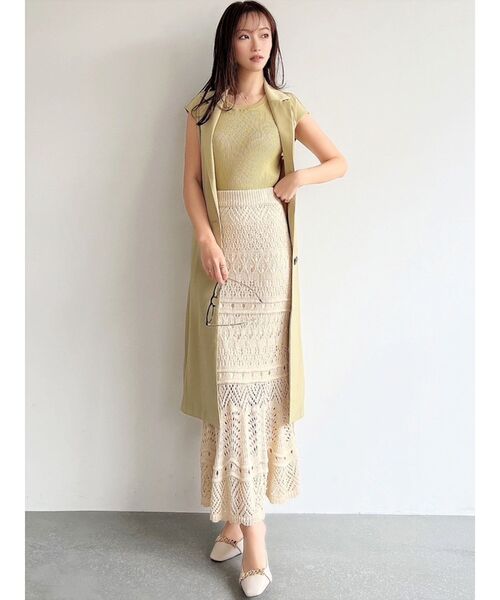 RESEXXY（リゼクシー）の「鈎針マーメイドスカート（スカート・レディース・ブラック/ベージュ/ブルー/アイボリー・FREE）」の18枚目の写真