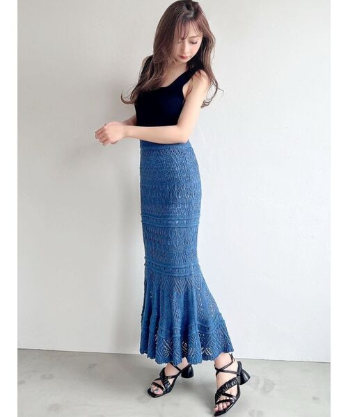 RESEXXY（リゼクシー）の「鈎針マーメイドスカート（スカート・レディース・ブラック/ベージュ/ブルー/アイボリー・FREE）」の10枚目の写真