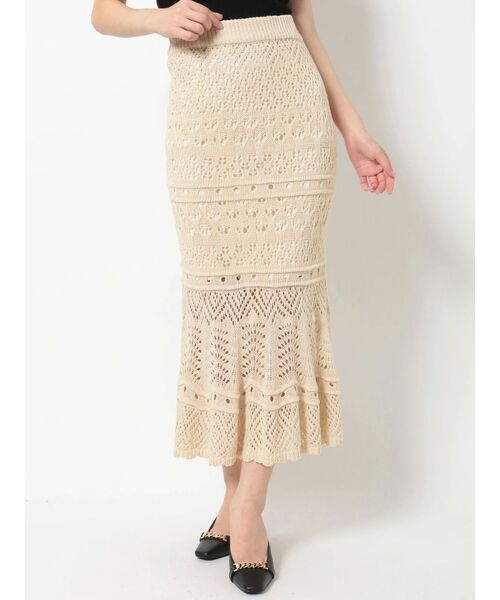 RESEXXY（リゼクシー）の「鈎針マーメイドスカート（スカート・レディース・ブラック/ベージュ/ブルー/アイボリー・FREE）」の12枚目の写真