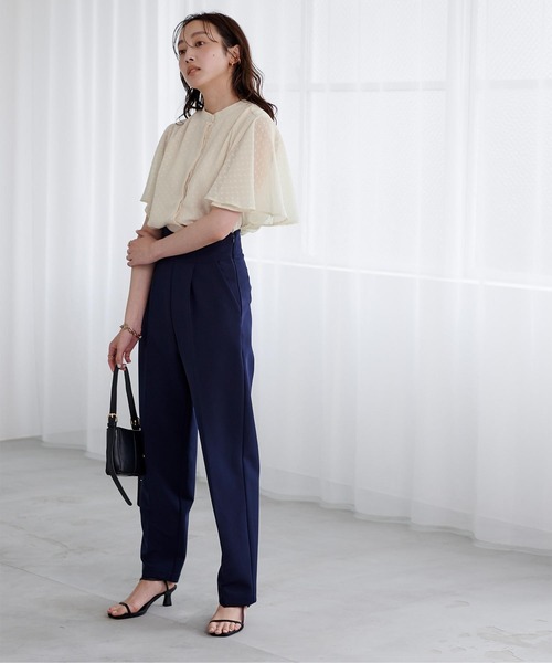 シアードットフレアスリーブブラウス