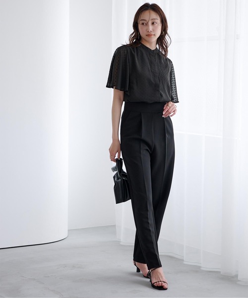 シアードットフレアスリーブブラウス