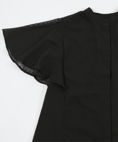 シアードットフレアスリーブブラウス