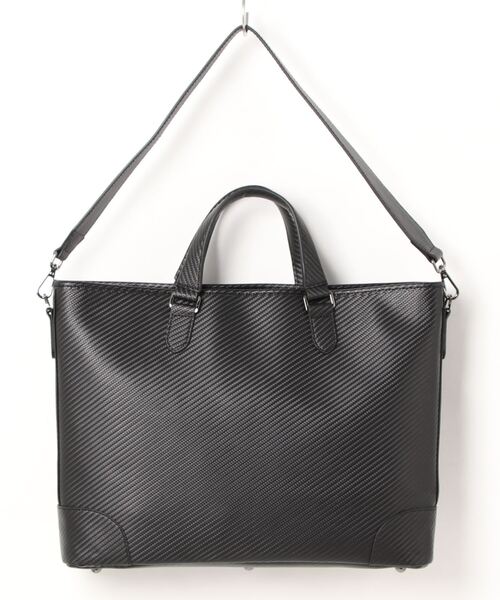 MONSIEUR NICOLE（ムッシュニコル）の「【ex/tra】2WAY レザーブリーフケース（トートバッグ・メンズ・グレイッシュベージュ/ブラック・FREE）」の4枚目の写真