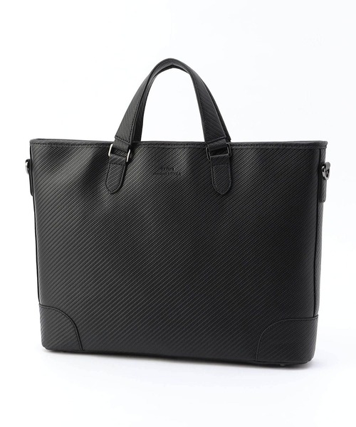 MONSIEUR NICOLE（ムッシュニコル）の「【ex/tra】2WAY レザーブリーフケース（トートバッグ・メンズ・グレイッシュベージュ/ブラック・FREE）」の2枚目の写真