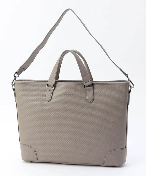 MONSIEUR NICOLE（ムッシュニコル）の「【ex/tra】2WAY レザーブリーフケース（トートバッグ・メンズ・グレイッシュベージュ/ブラック・FREE）」の8枚目の写真