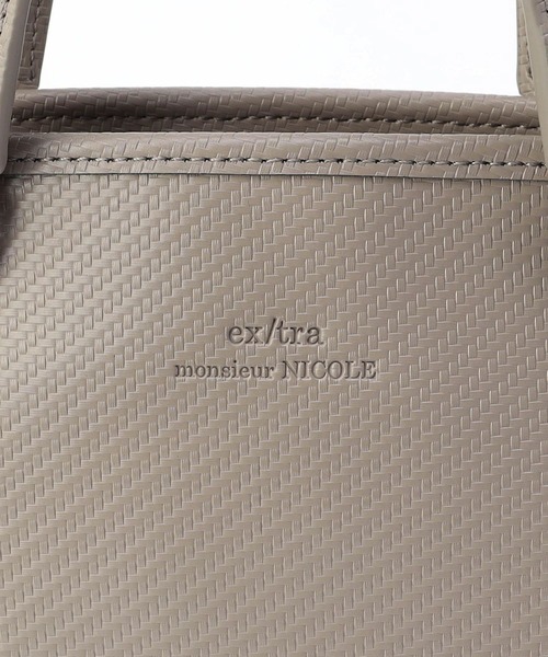 MONSIEUR NICOLE（ムッシュニコル）の「【ex/tra】2WAY レザーブリーフケース（トートバッグ・メンズ・グレイッシュベージュ/ブラック・FREE）」の7枚目の写真