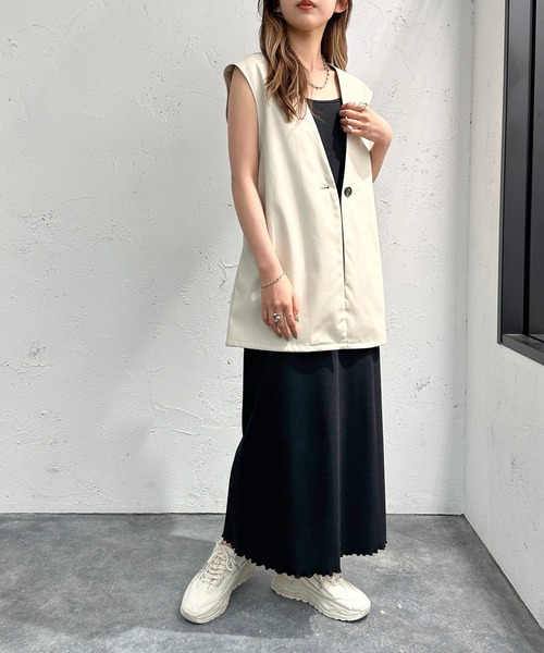 apres jour mignon（アプレジュールミニョン）の「フェイクレザージレ【ZOZOTOWN限定アイテム】（ベスト・レディース・モカ/ブラック/アイボリー・X-LARGE/フリー）」の8枚目の写真