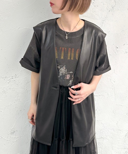 セール】フェイクレザージレ【ZOZOTOWN限定アイテム】（ベスト