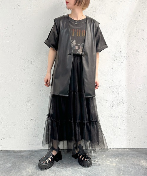 セール】フェイクレザージレ【ZOZOTOWN限定アイテム】（ベスト