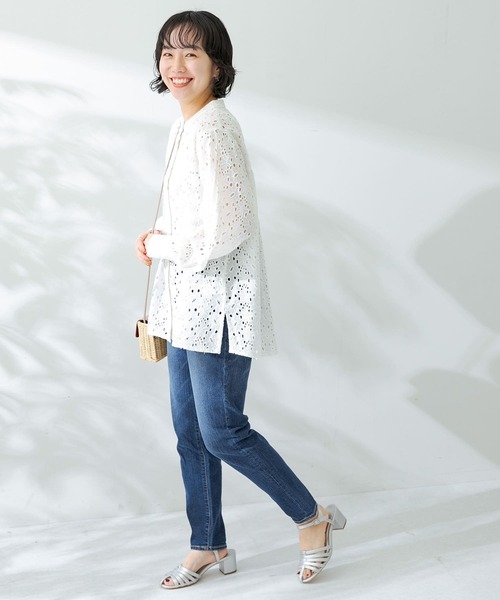 URBAN RESEARCH Sonny Label（アーバンリサーチサニーレーベル）の「バンドカラーコットンレースシャツブラウス（シャツ/ブラウス・レディース・ブラック/オフホワイト/グレー・FREE）」の20枚目の写真