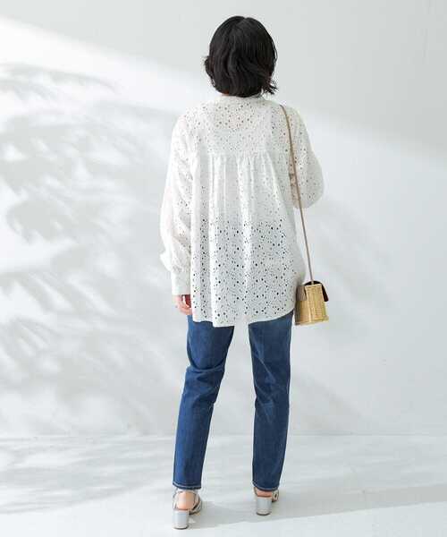 URBAN RESEARCH Sonny Label（アーバンリサーチサニーレーベル）の「バンドカラーコットンレースシャツブラウス（シャツ/ブラウス・レディース・ブラック/オフホワイト/グレー・FREE）」の21枚目の写真