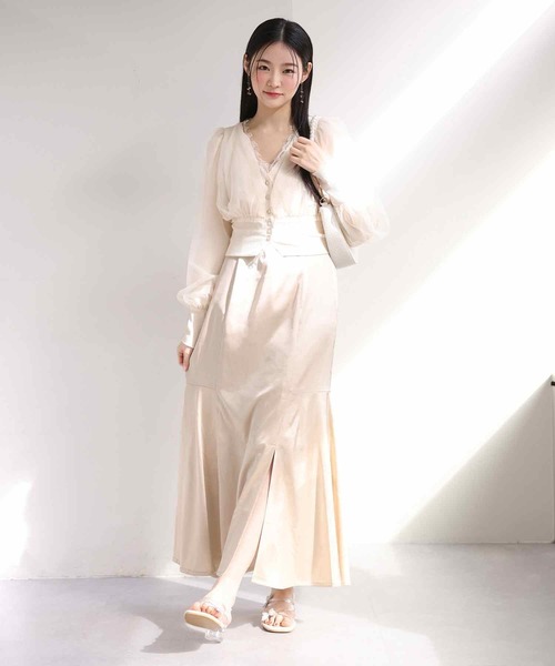 one after another NICE CLAUP（ワンアフターアナザーナイスクラップ）の「マルチWAYで着回せる。チュールカーディガン+キャミワンピース（ワンピース・レディース・アイボリー/ブラック/ピンク・FREE）」の14枚目の写真